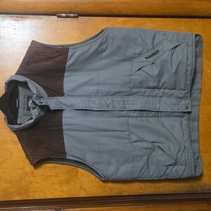 Timberland Puffer Vest Eaton Olive Green & Brown Corduroy Insulated Men's XL